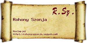 Rohony Szonja névjegykártya